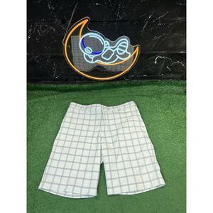 Nike Shorts Mens‎ 38 Gray Plaid Dri Fit Golf Chino Stretch Flat Front Golfing